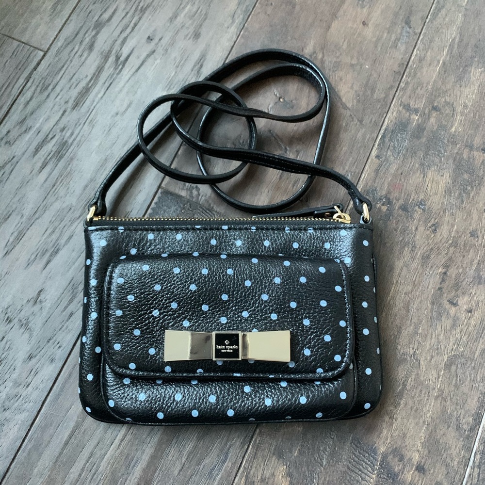 Kate Spade small black polka dot cross body bag